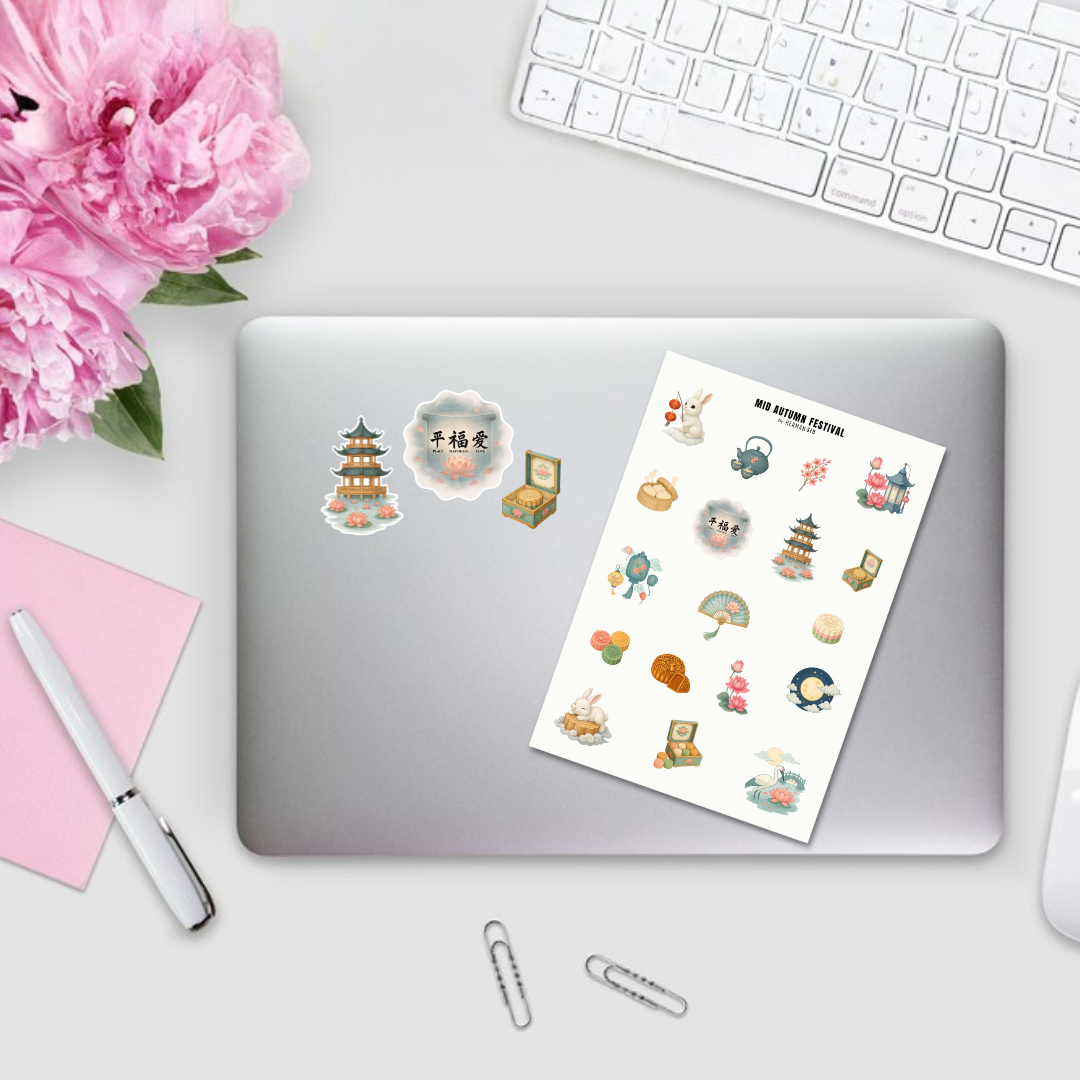 Mid Autumn Festival 18 Piece Sticker Sheet
