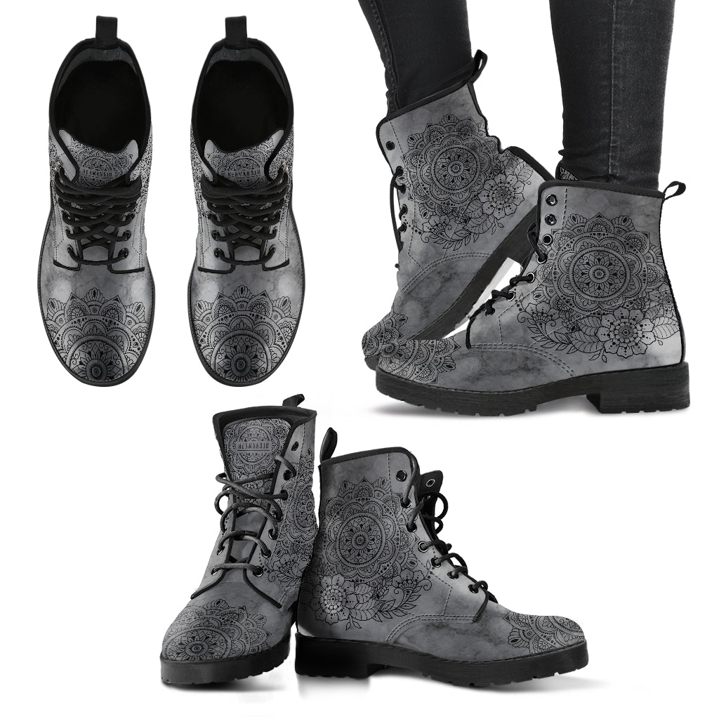 GREY MANDALA BOOTS