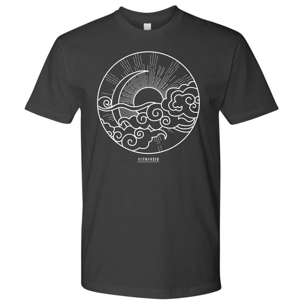 NEXT LEVEL MEN T-SHIRT SUN MOON WHITE