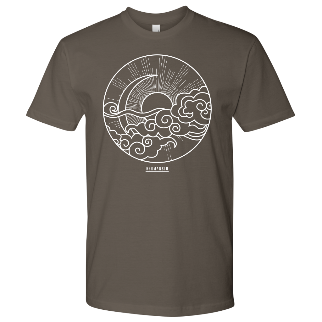 NEXT LEVEL MEN T-SHIRT SUN MOON WHITE