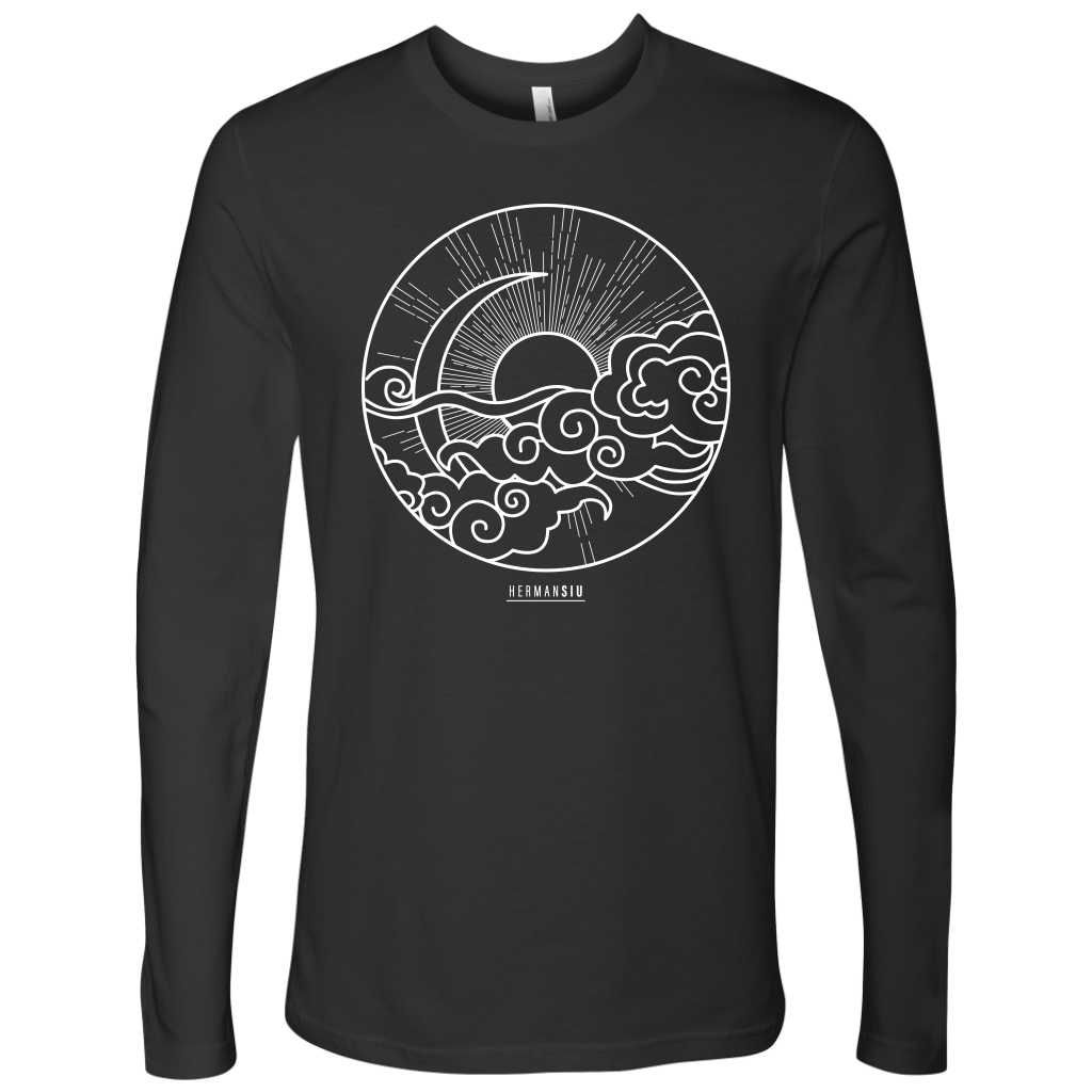 NEXT LEVEL MEN LONG SLEEVE SUN MOON WHITE