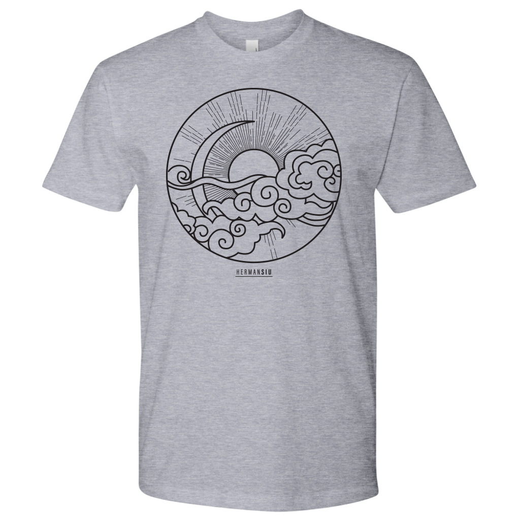 NEXT LEVEL MEN T-SHIRT SUN MOON BLACK