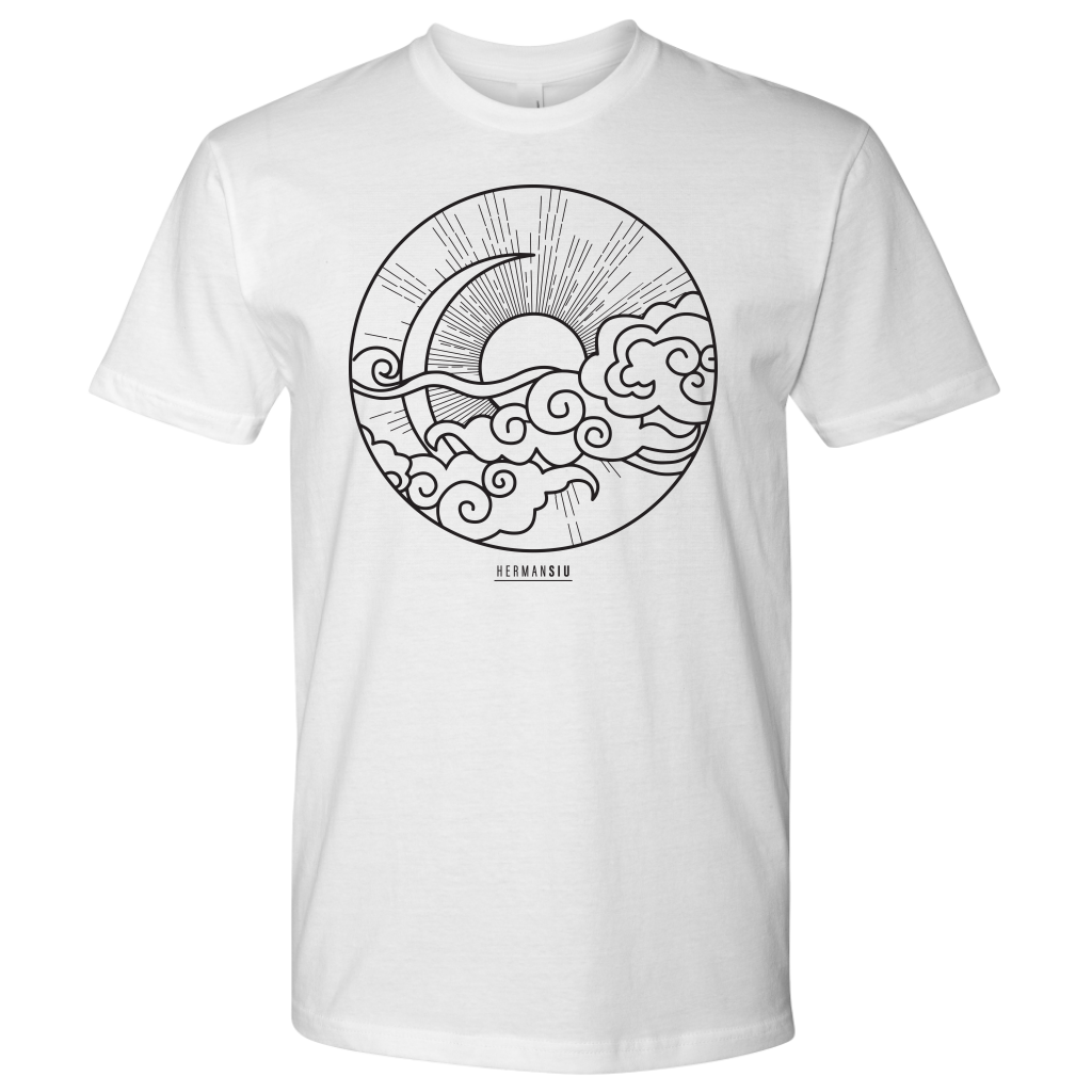 NEXT LEVEL MEN T-SHIRT SUN MOON BLACK