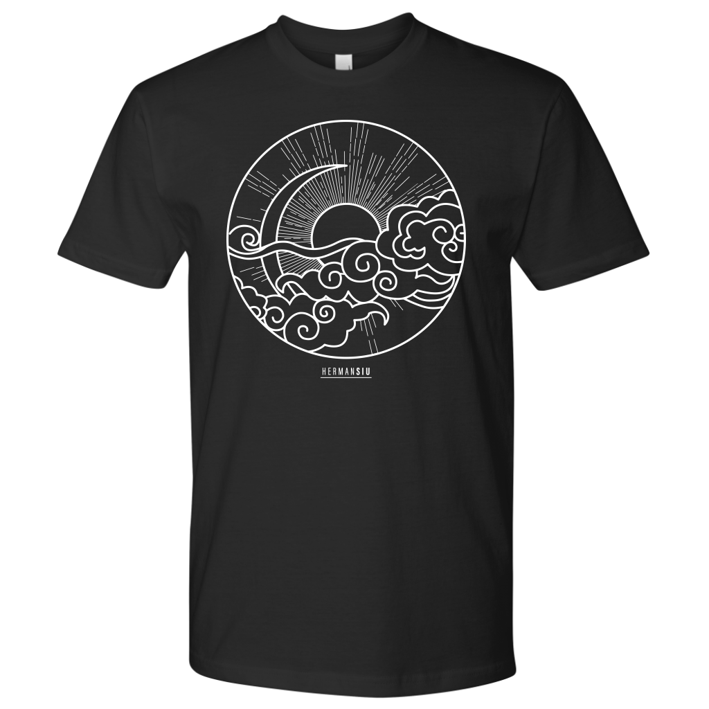 NEXT LEVEL MEN T-SHIRT SUN MOON WHITE