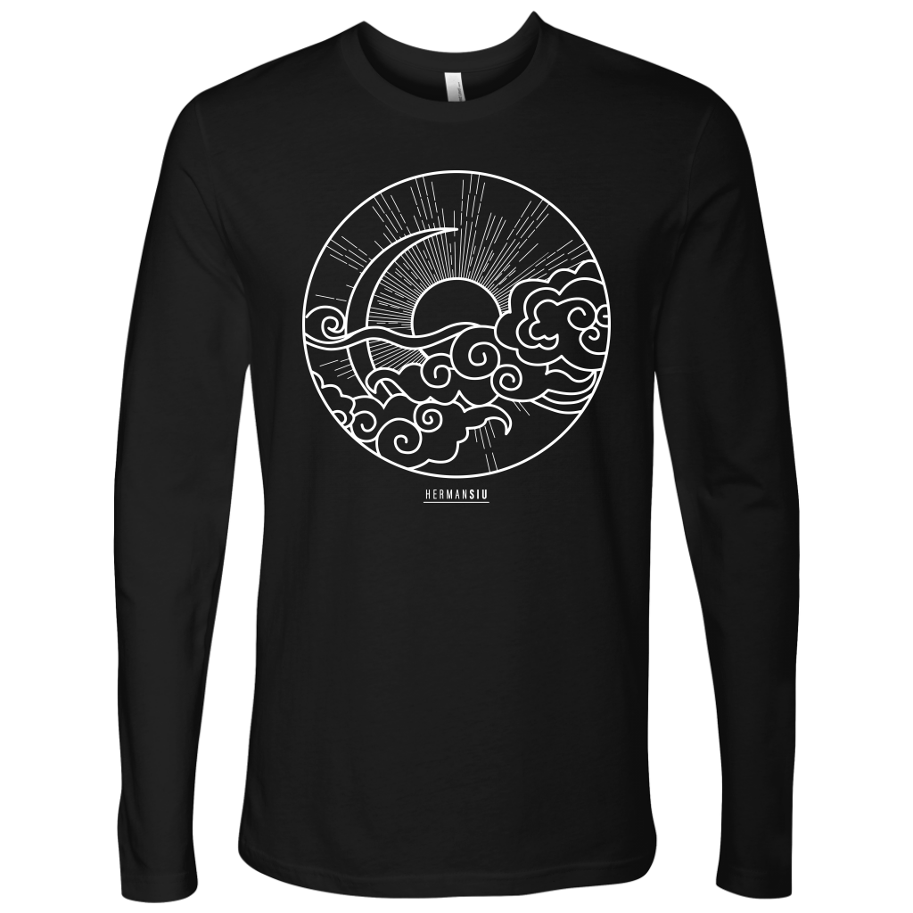 NEXT LEVEL MEN LONG SLEEVE SUN MOON WHITE
