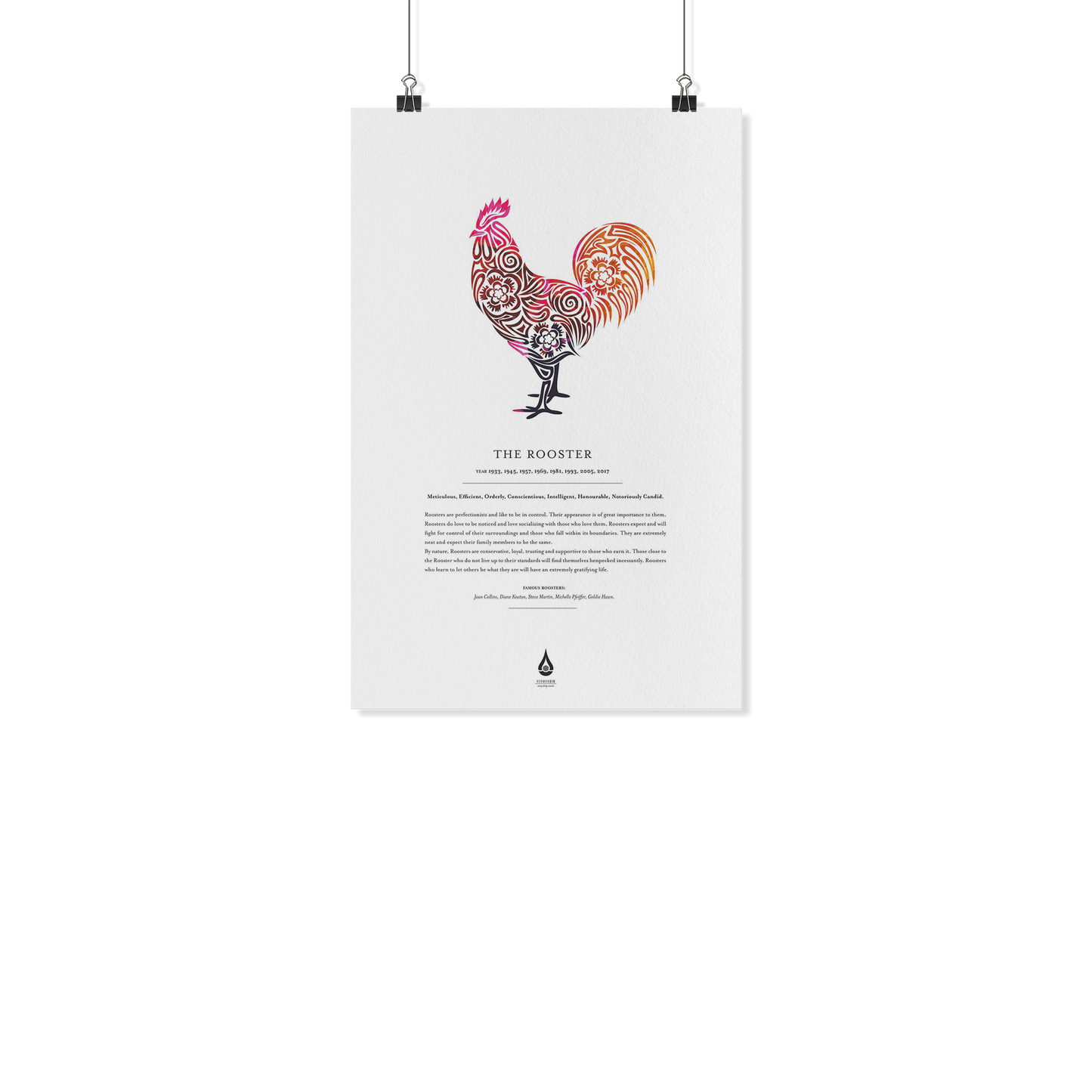 Rooster Zodiac Poster 11" x17"