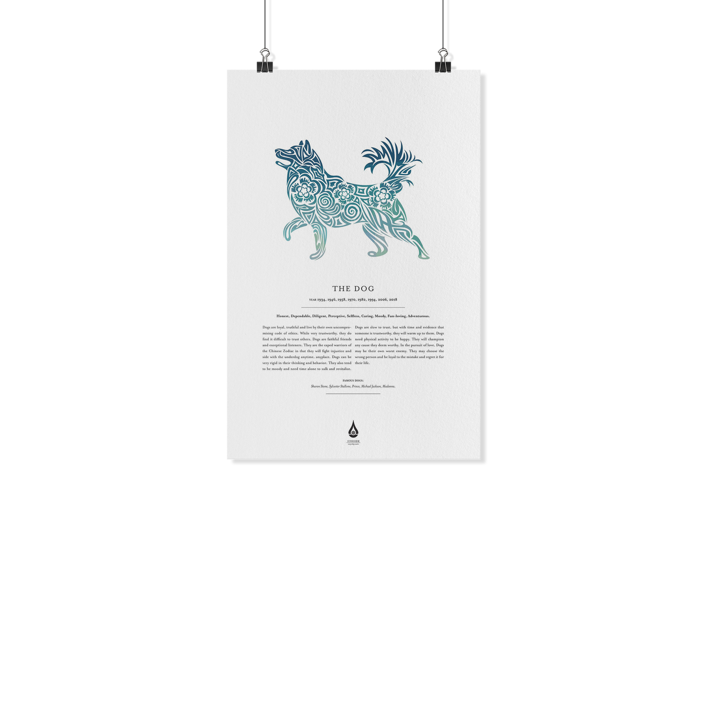 Dog Zodiac Poster 11" x17"