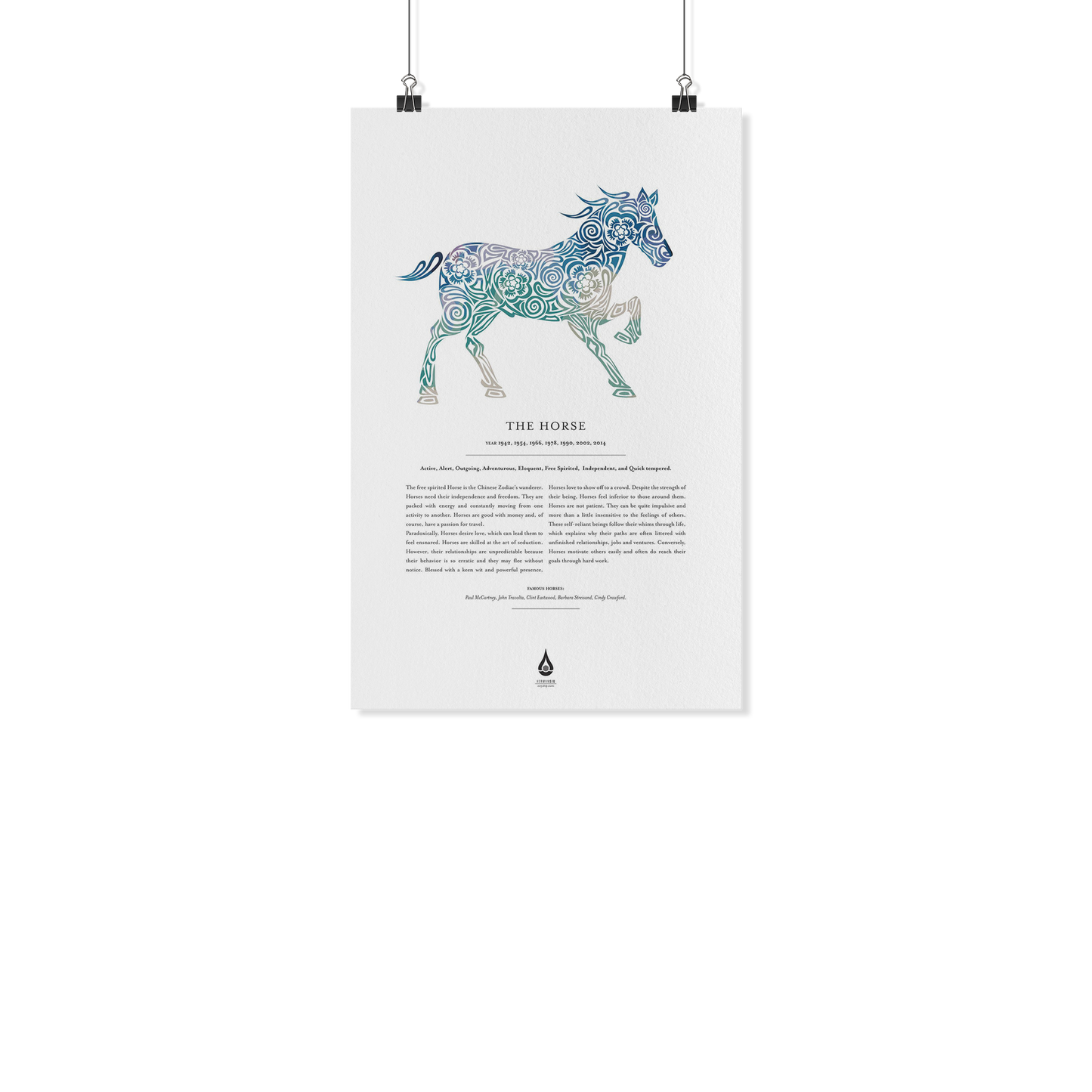 Horse Zodiac Poster 11" x17"