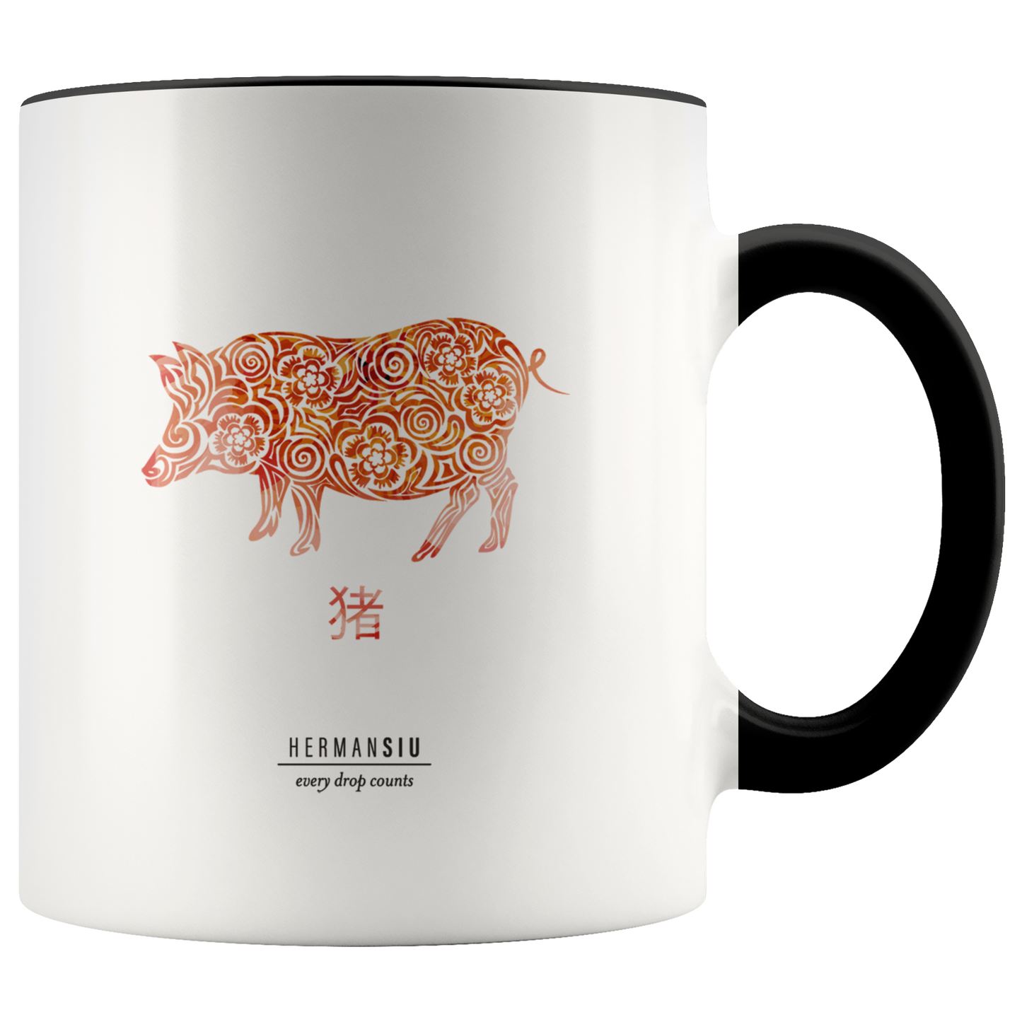 Boar Zodiac Accent Mug