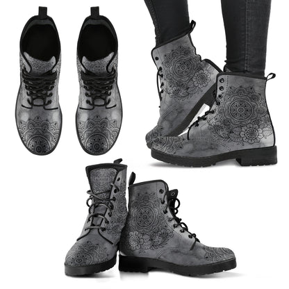 GREY MANDALA BOOTS