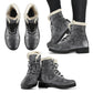GREY MANDALA FAUX FUR BOOTS