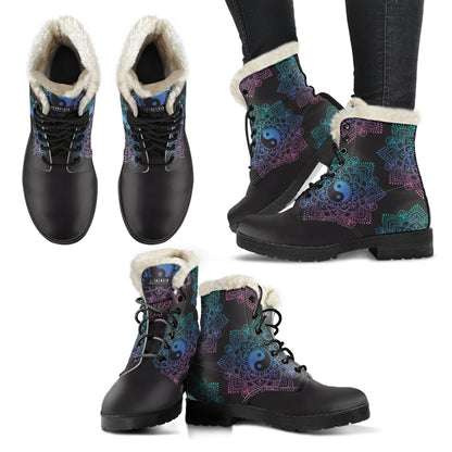 YIN YANG FAUX FUR BOOTS
