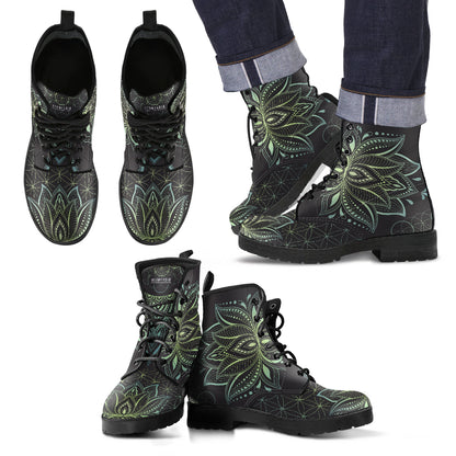 JADE GREEN LOTUS FLOWER BOOTS