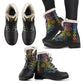 CHAKRA FAUX FUR BLACK TOE MANDALA BOOTS