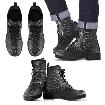 GREY LOTUS FLOWER BOOTS