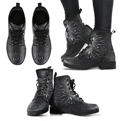 GREY LOTUS FLOWER BOOTS