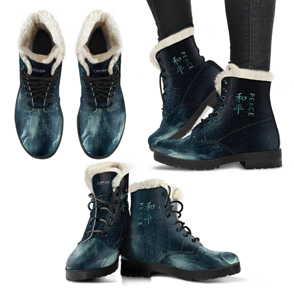 PEACE FAUX FUR BOOTS