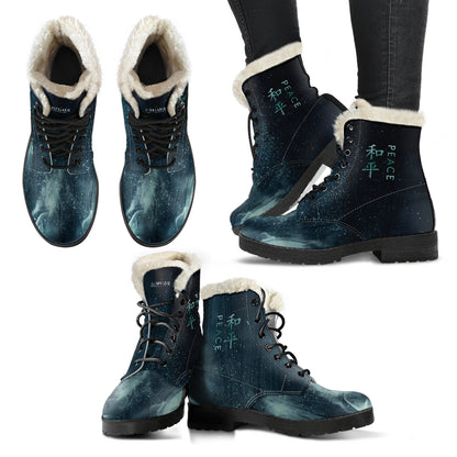 PEACE FAUX FUR BOOTS