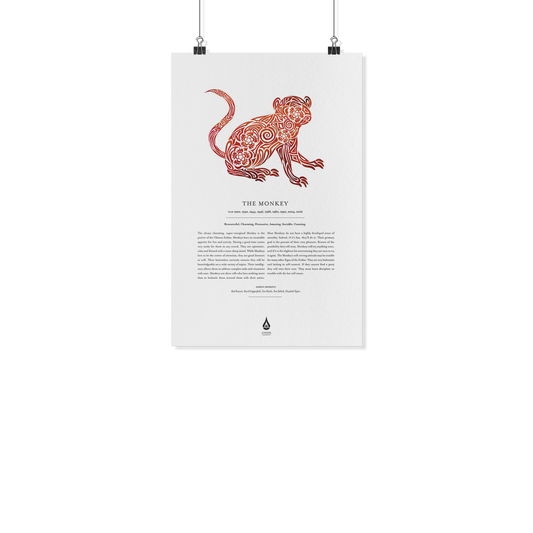 Monkey Zodiac Poster 11" x17"