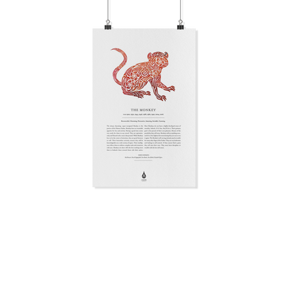 Monkey Zodiac Poster 11" x17"