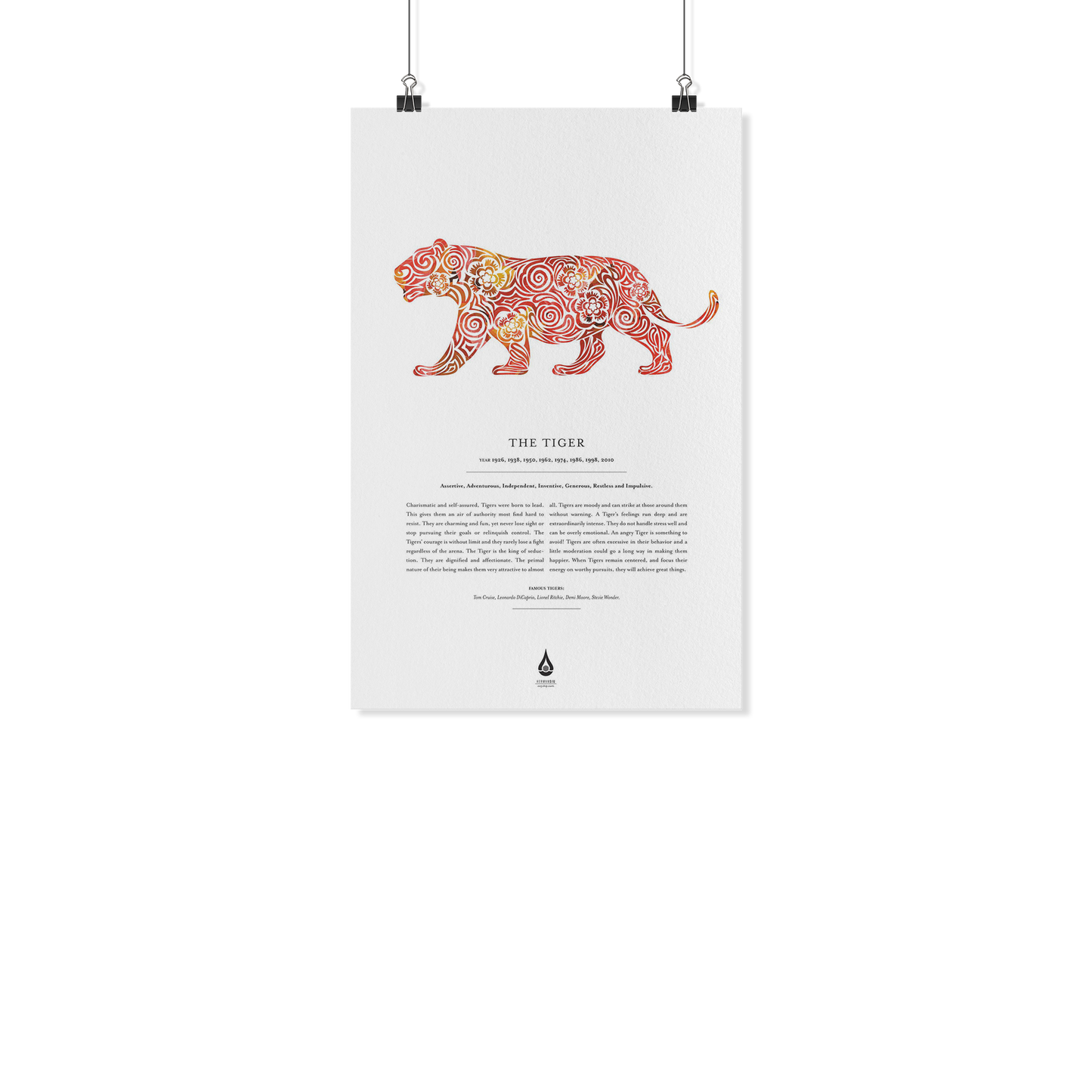 Tiger Zodiac Poster 11" x17"