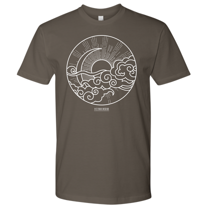 NEXT LEVEL MEN T-SHIRT SUN MOON WHITE