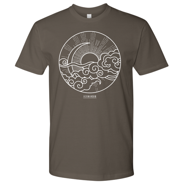 NEXT LEVEL MEN T-SHIRT SUN MOON WHITE