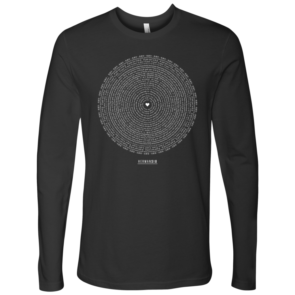 NEXT LEVEL MEN LONG SLEEVE WHITE I LOVE YOU