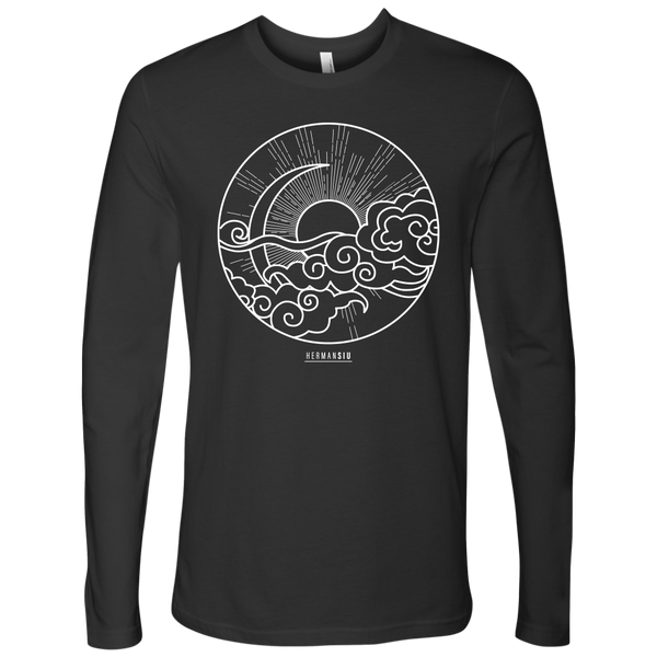 NEXT LEVEL MEN LONG SLEEVE SUN MOON WHITE