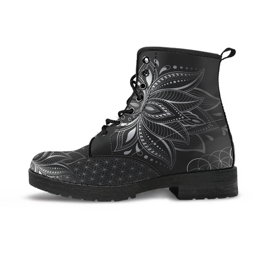 GREY LOTUS FLOWER BOOTS