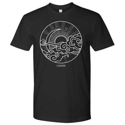 NEXT LEVEL MEN T-SHIRT SUN MOON WHITE