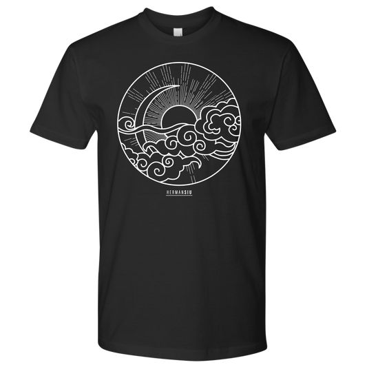 NEXT LEVEL MEN T-SHIRT SUN MOON WHITE