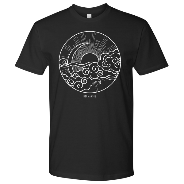 NEXT LEVEL MEN T-SHIRT SUN MOON WHITE