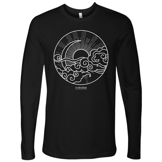 NEXT LEVEL MEN LONG SLEEVE SUN MOON WHITE