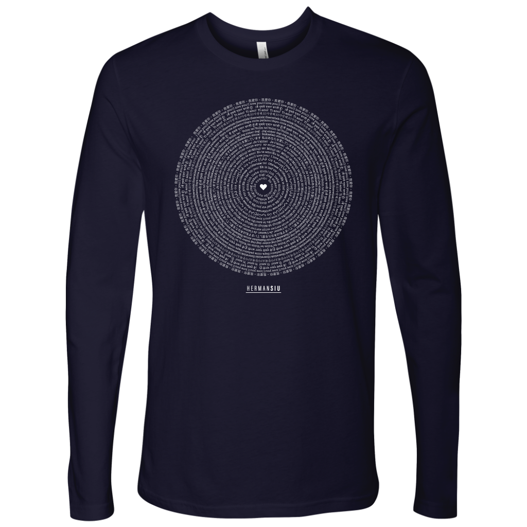 NEXT LEVEL MEN LONG SLEEVE WHITE I LOVE YOU