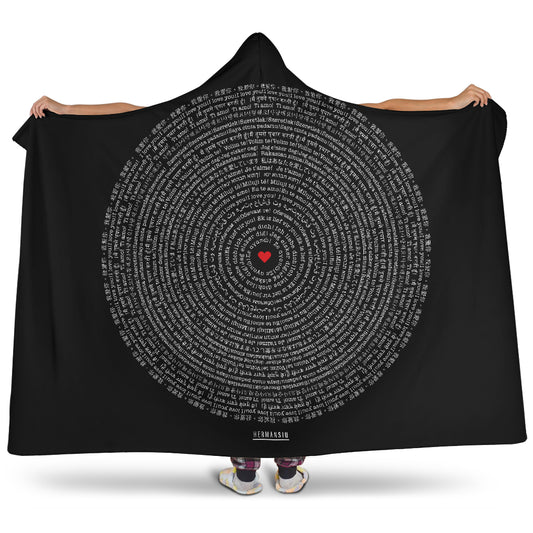 I LOVE YOU HOODED BLANKET BLACK
