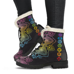 CHAKRA FAUX FUR MANDALA TOE BOOTS