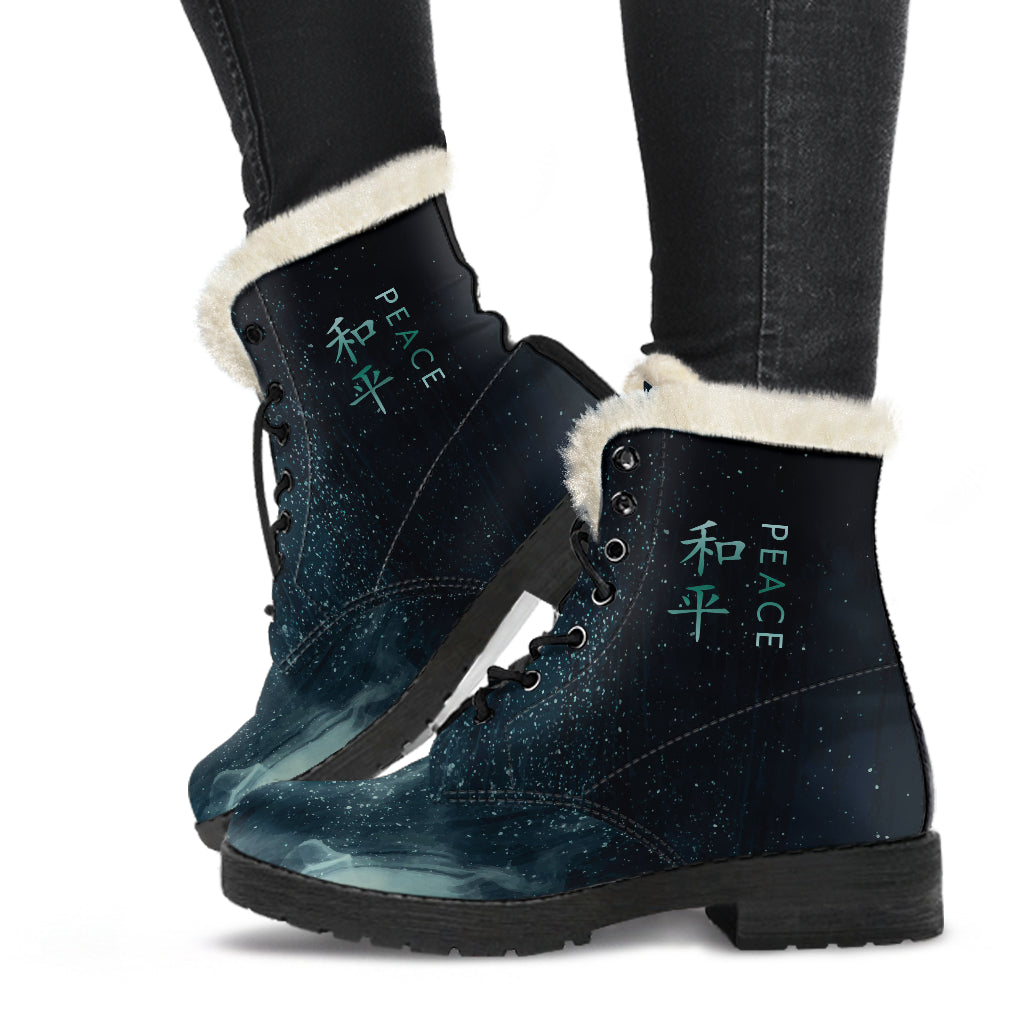 PEACE FAUX FUR BOOTS