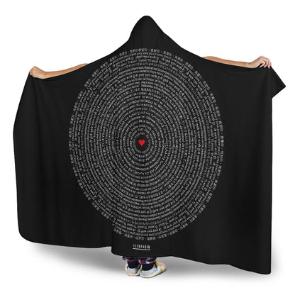 I LOVE YOU HOODED BLANKET BLACK