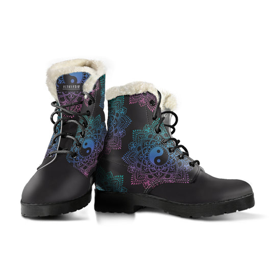 YIN YANG FAUX FUR BOOTS