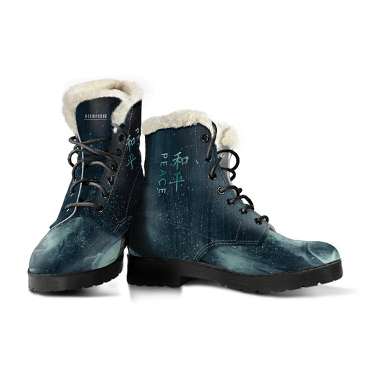 PEACE FAUX FUR BOOTS