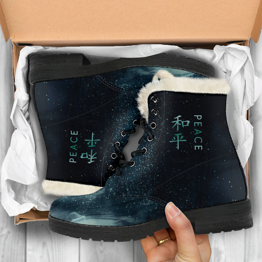 PEACE FAUX FUR BOOTS