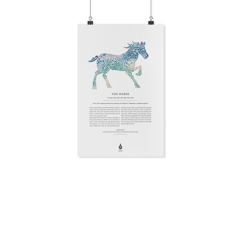 Horse Zodiac Poster 11" x17"