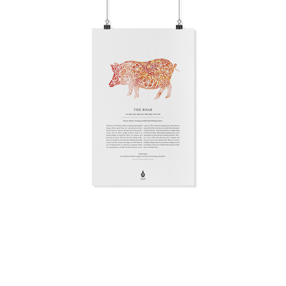 Boar Zodiac Poster 11" x17"