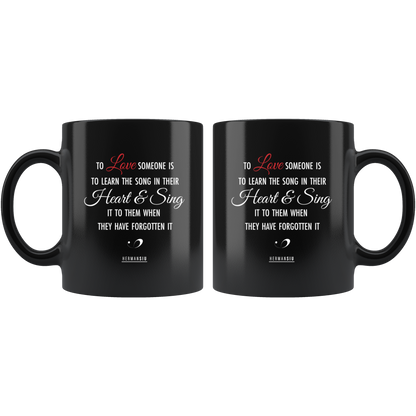 LOVE QUOTE BLACK MUG