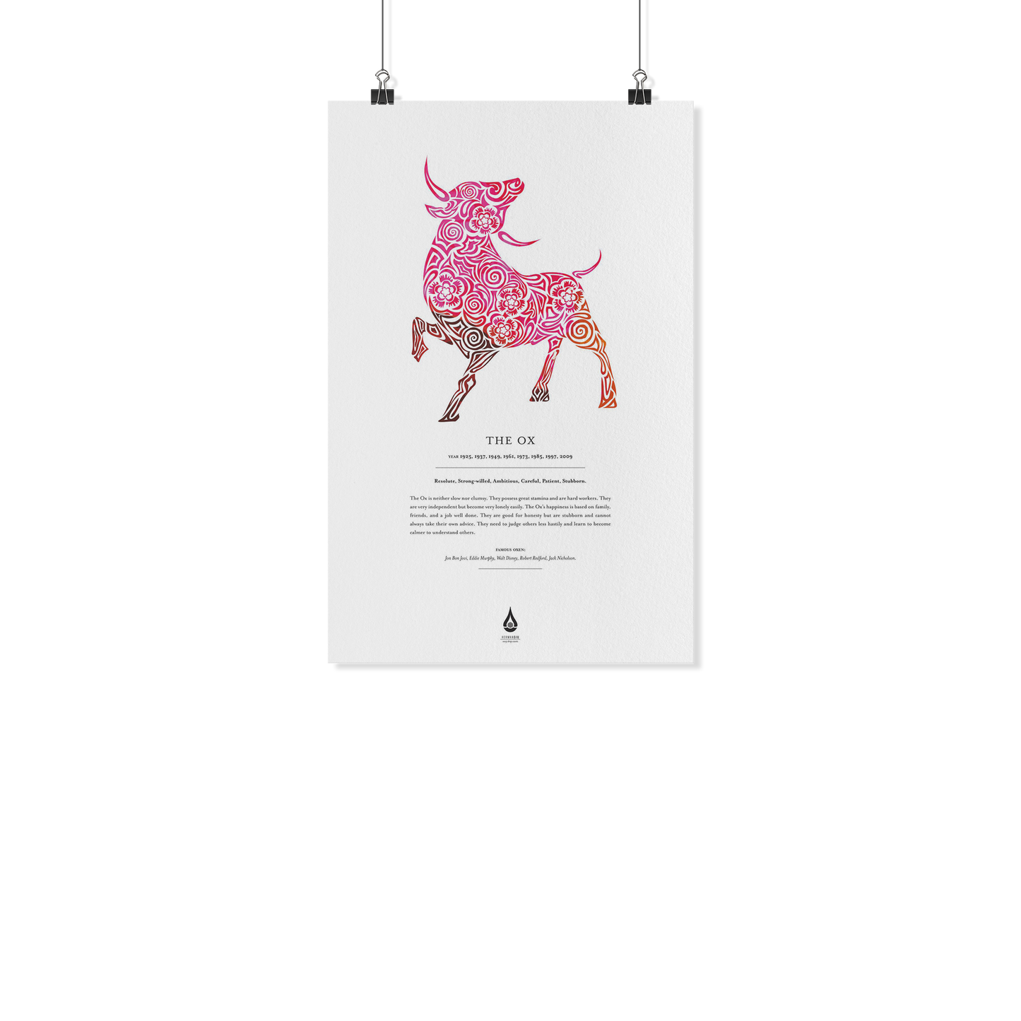 Ox Zodiac Poster 11" x17"